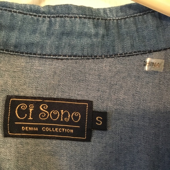 lightweight denim button up dress. - Picture 5 of 6